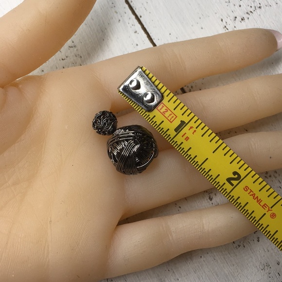 Gunmetal Double Stud Earrings - Picture 7 of 8